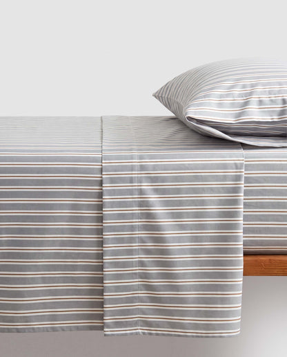 Ensemble de draps en coton bleu Schon