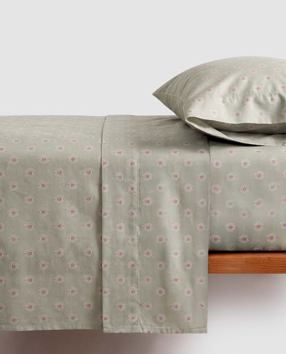 Ensemble de draps en coton vert Alessia