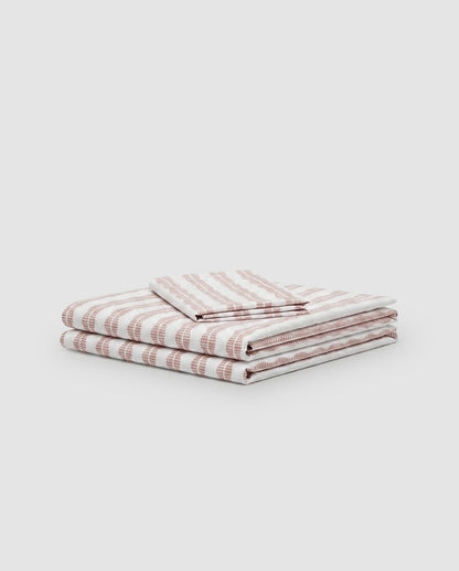 Juego de sábanas algodón toile rosa claro