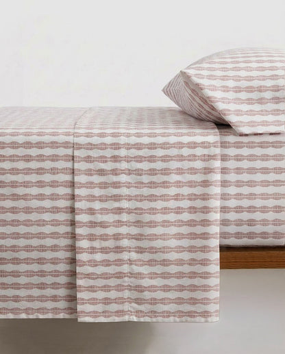 Juego de sábanas algodón toile rosa claro