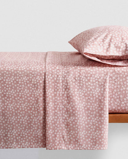 Conjunto de lençóis de algodão rosa malva Maddy