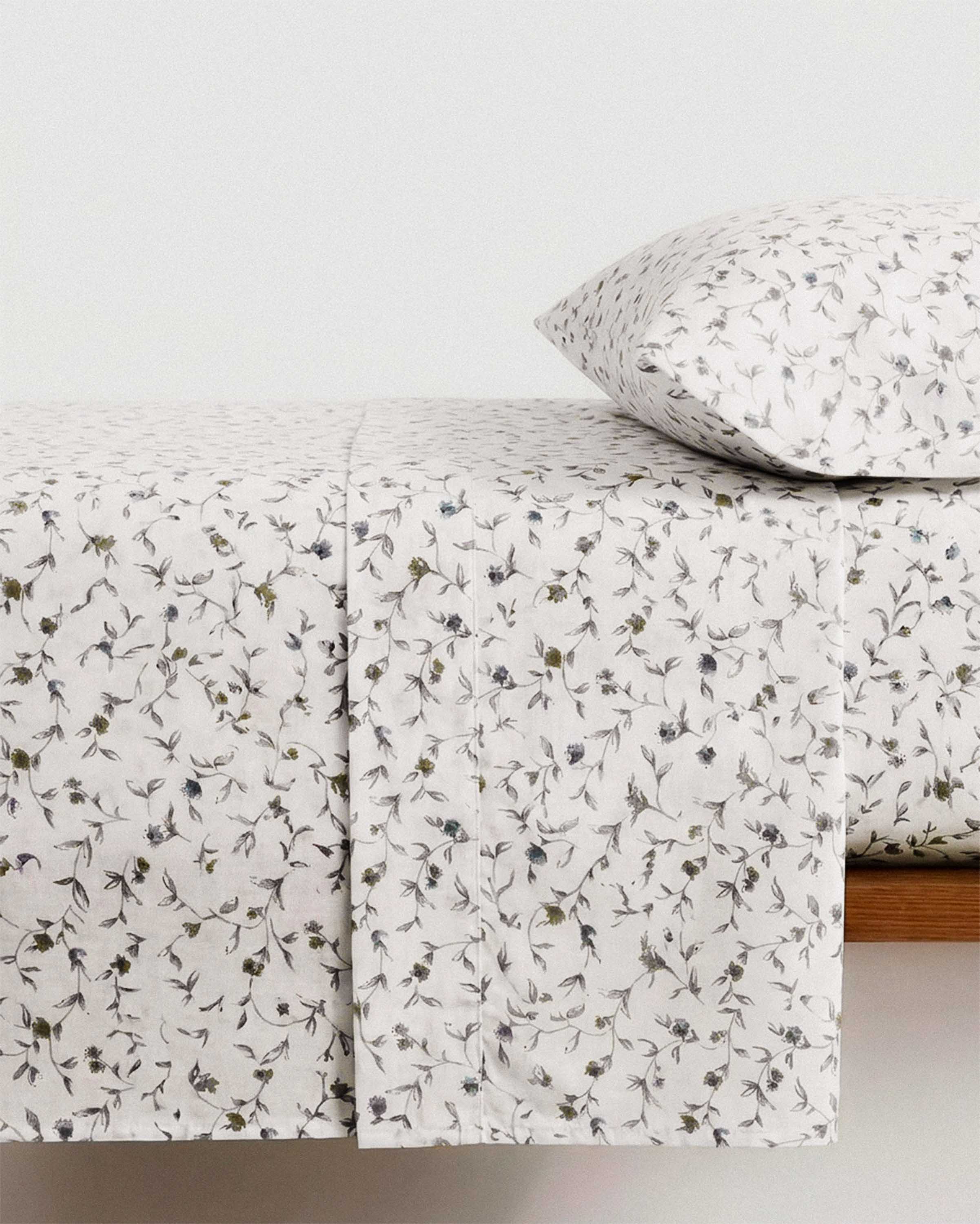 Parure de draps en coton Triana Dry Green – Keike Blue – Haut