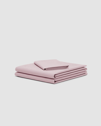 Juego de sábanas algodón rosa