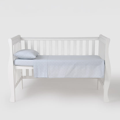 Juego de sábanas de cuna de algodón estrellitas celeste