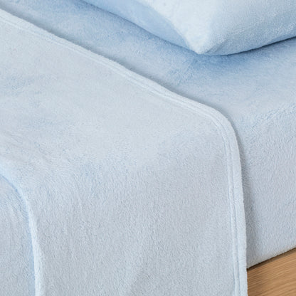 Ensemble de draps-housses pour berceau en polaire corail unie