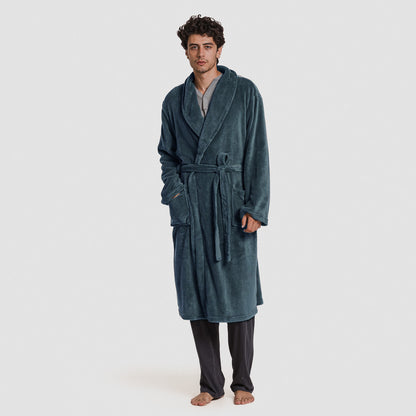 Bata coral hombre lisa