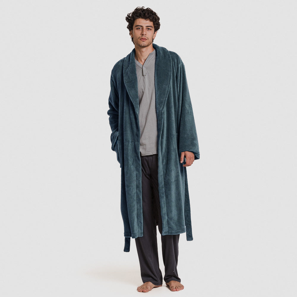 Bata coral hombre lisa