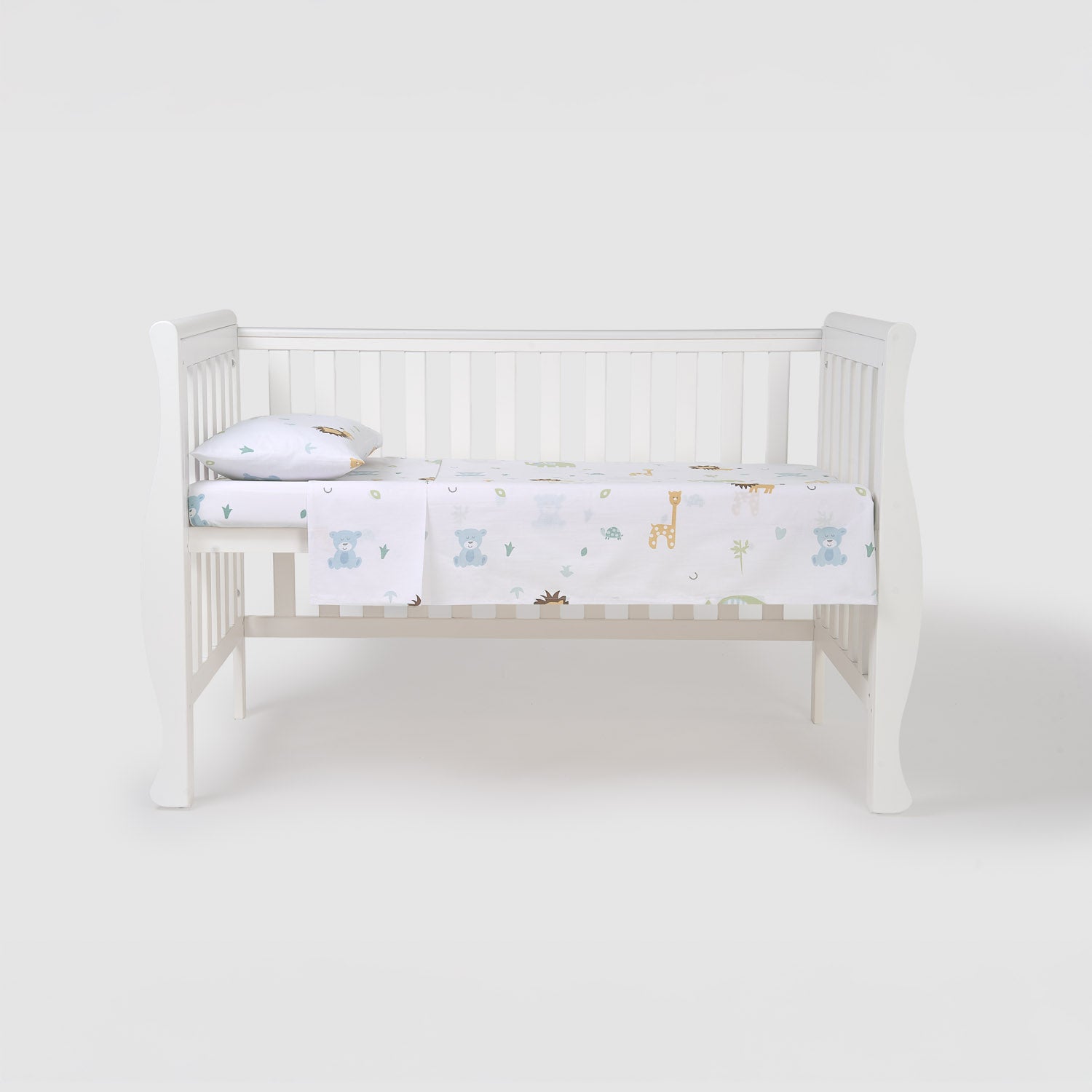 Juego de sábanas de cuna de algodón animales