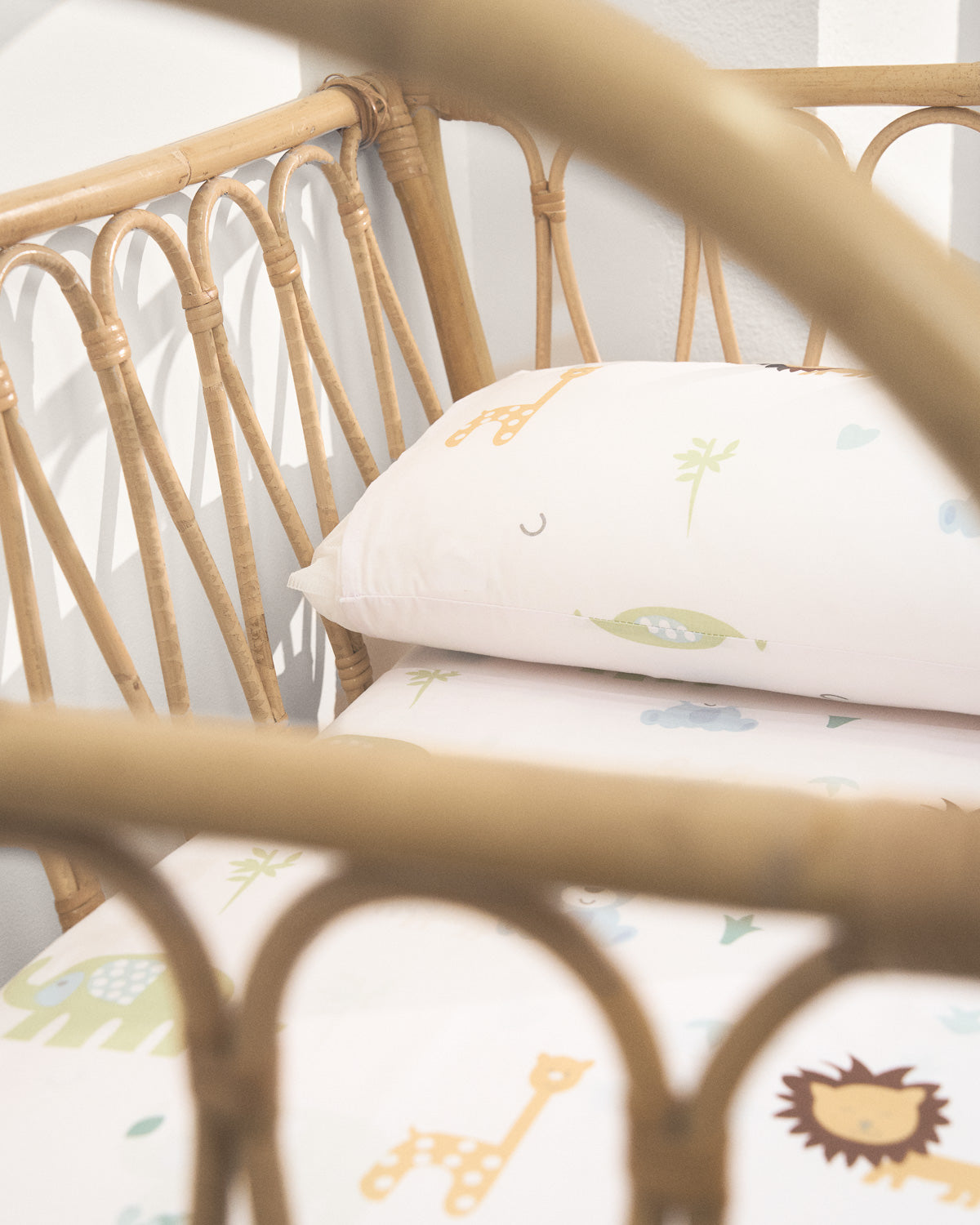 Jogo de lençóis de algodão com estampa de animais