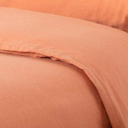 Plain flannel duvet cover, mandarin orange