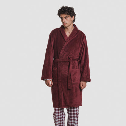 Bata coral hombre lisa