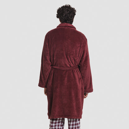 Bata coral hombre lisa