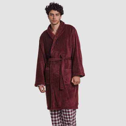 Bata coral hombre lisa