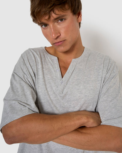 Pigiama corto da uomo con bottoni semplici