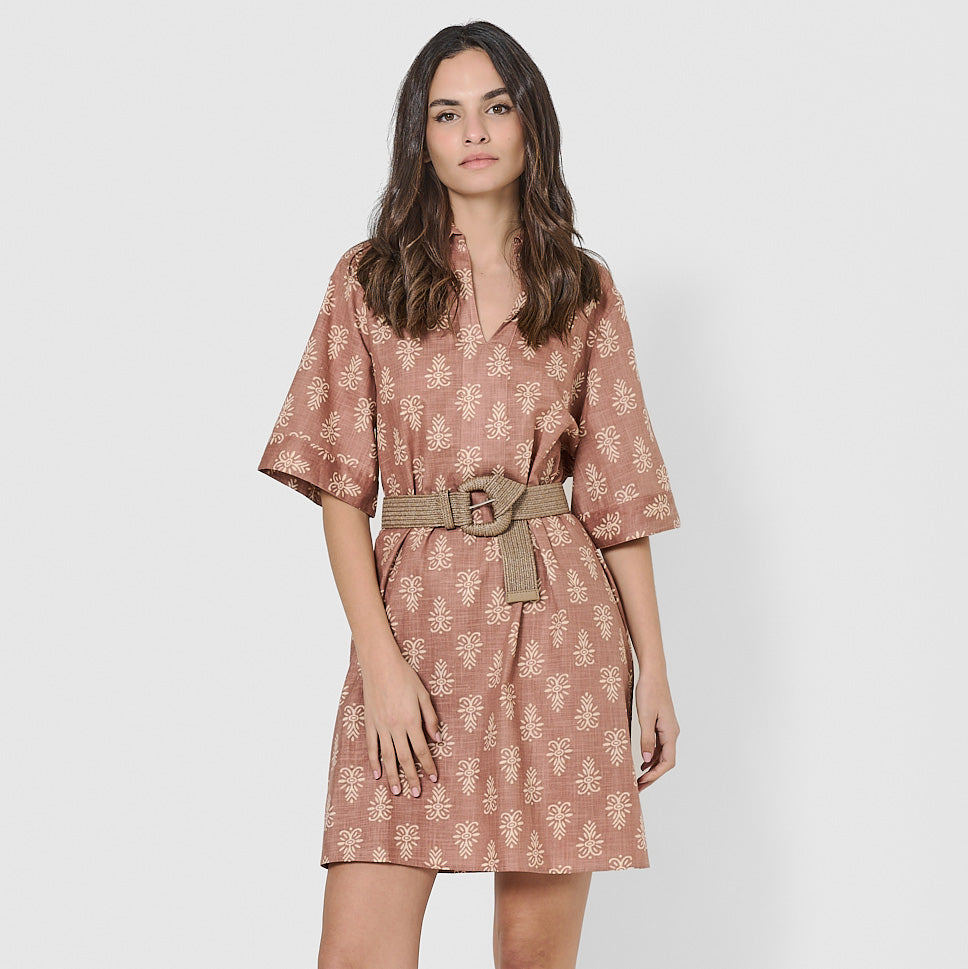 Cinturón de rafia trenzada arena arena