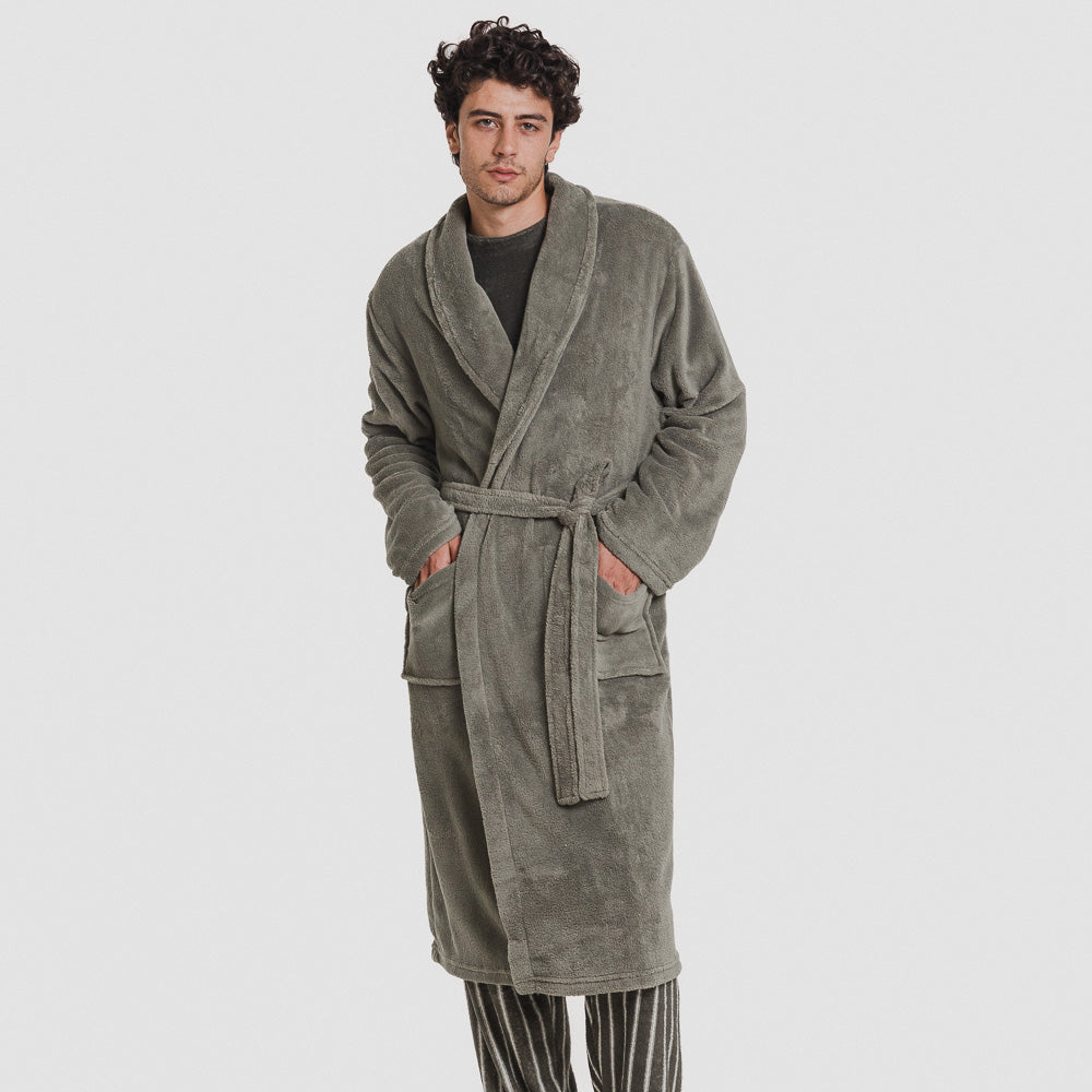 Bata coral hombre lisa