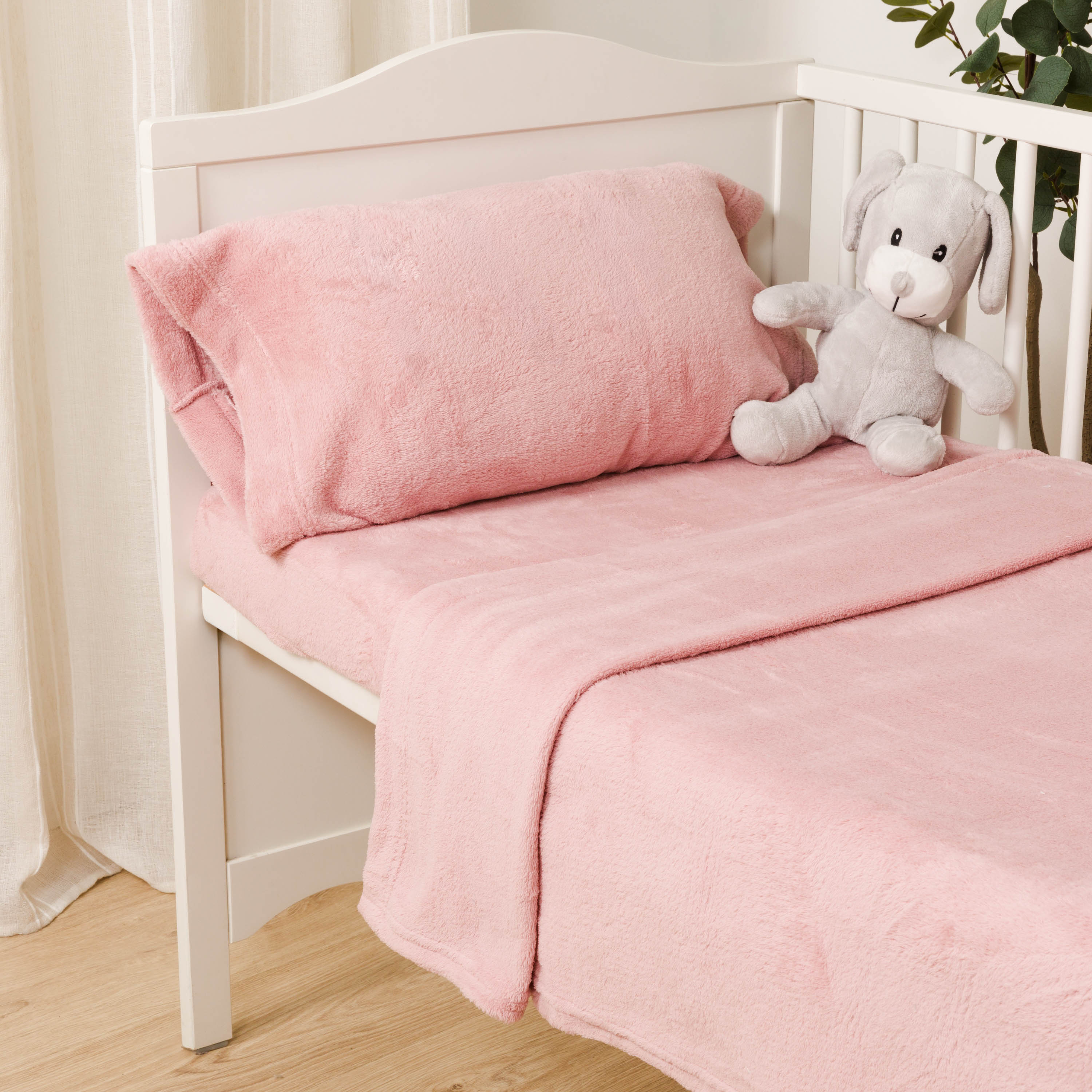 Juego de sábanas coralina cuna lisas