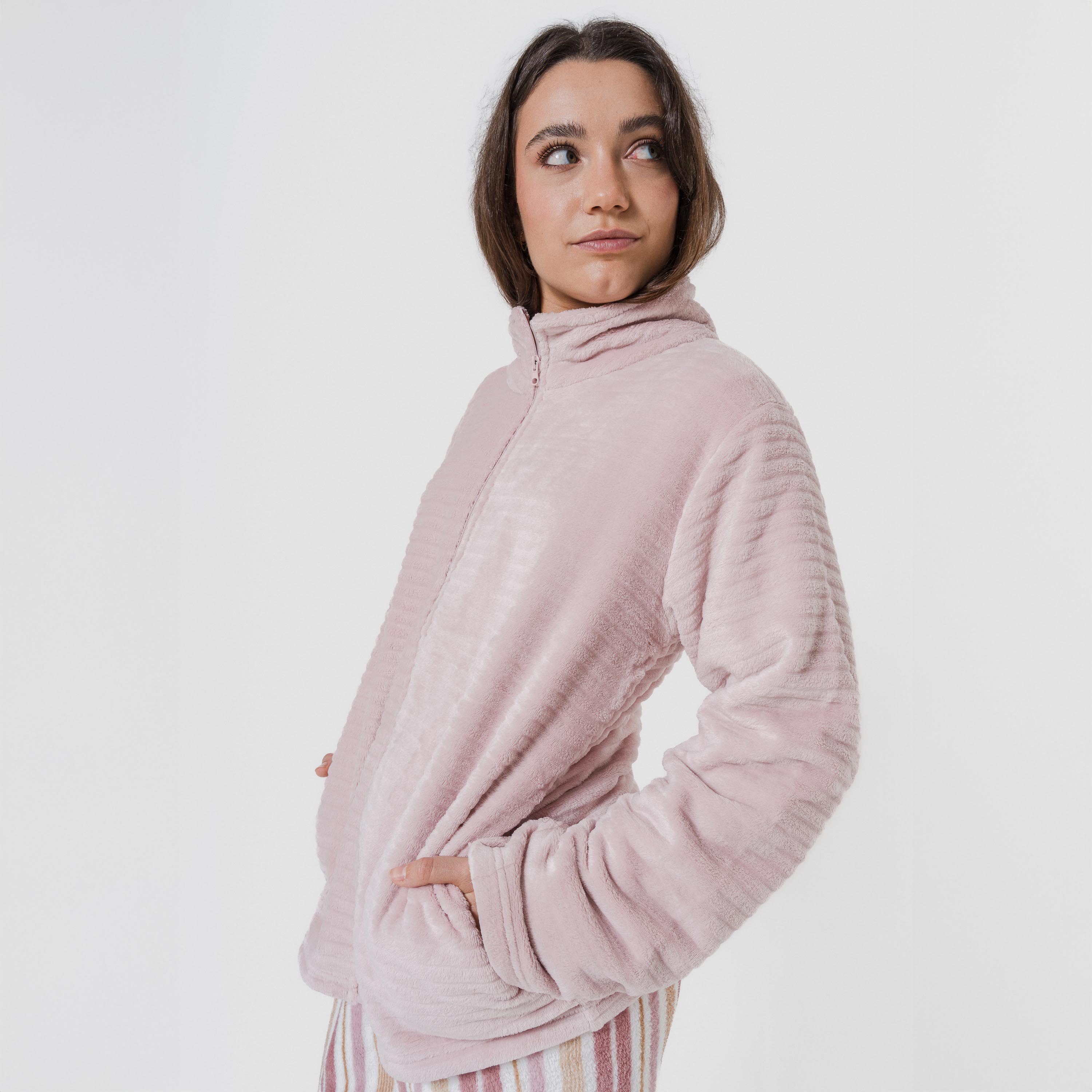 Sudadera terciopelo Raya lisa