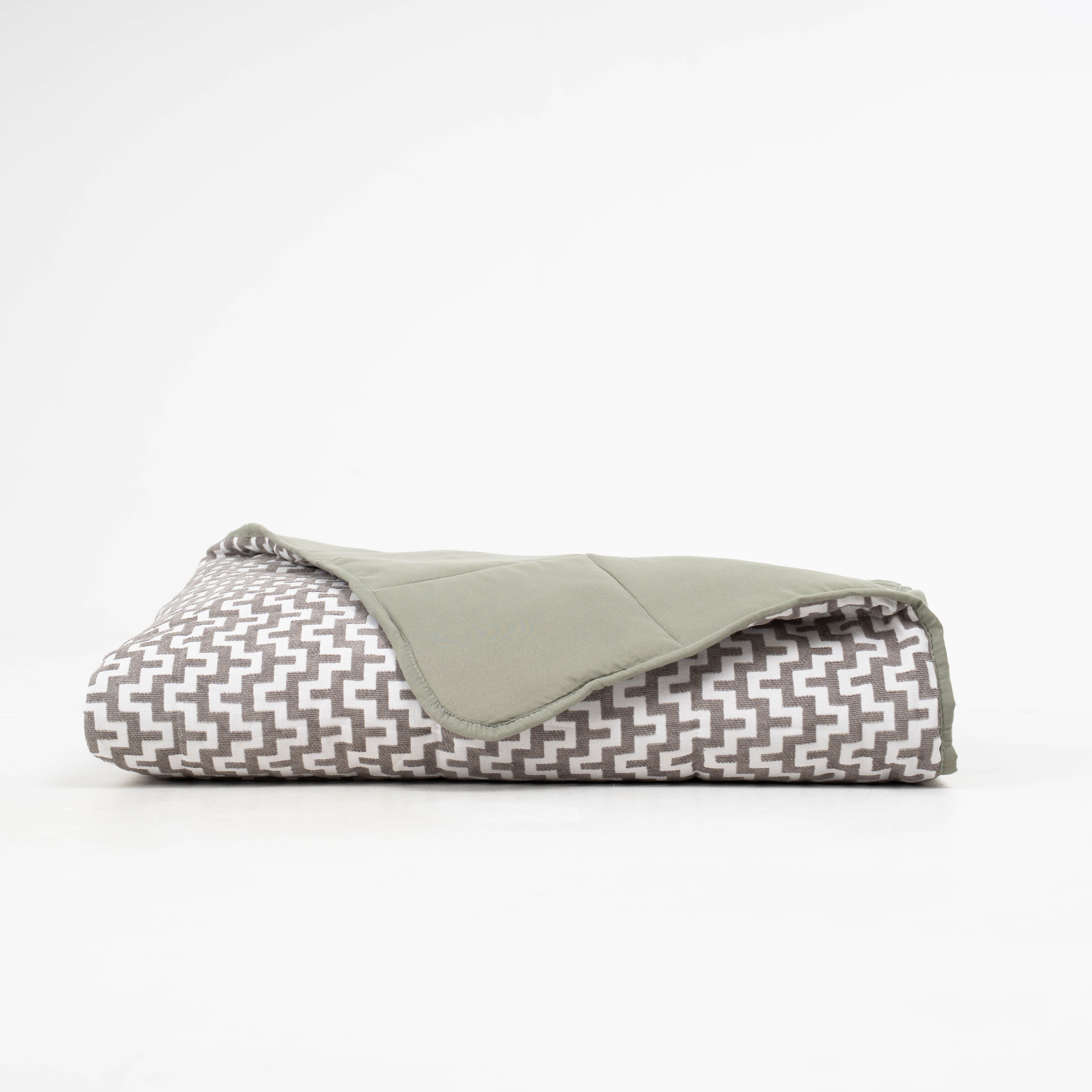 Colcha jacquard chenilla Tebas verde seco