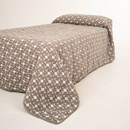 Colcha jacquard chenilla Keira verde seco