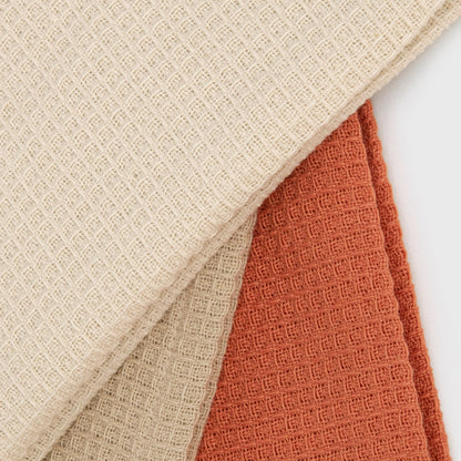 Set 3 paños cocina algodón liso Natural/Topo/Caldera