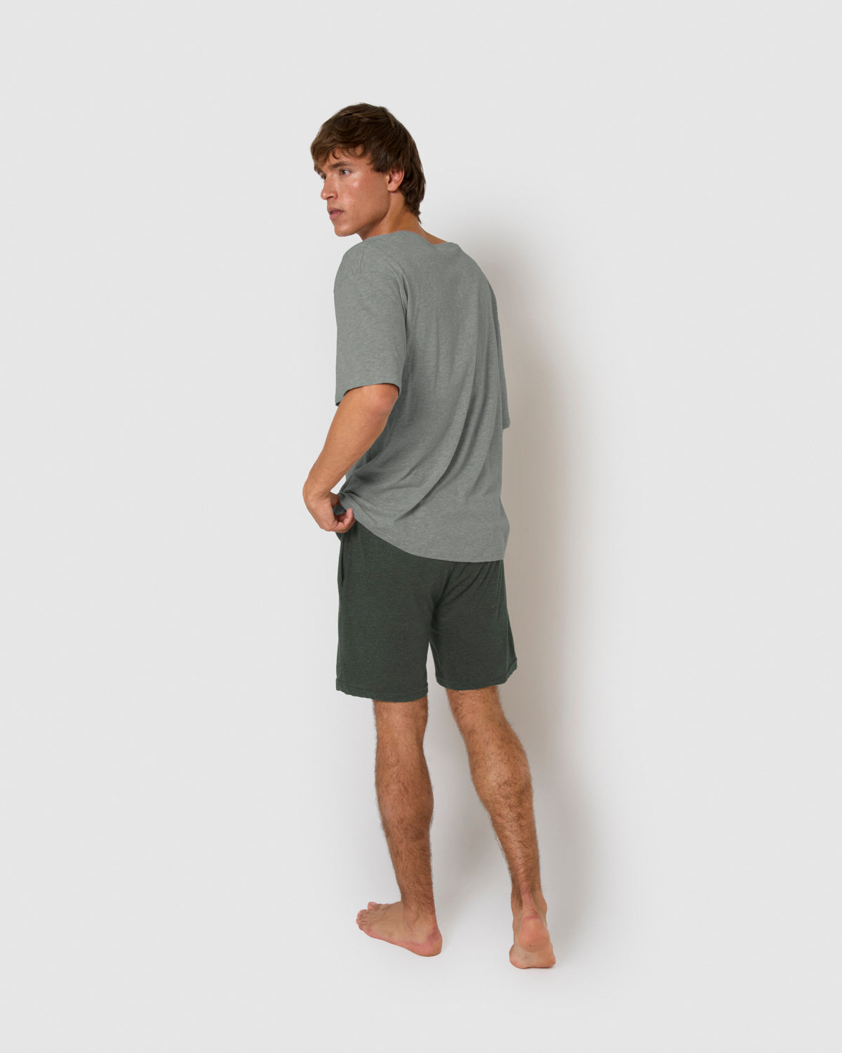 Pijama corto con botones verde azulado