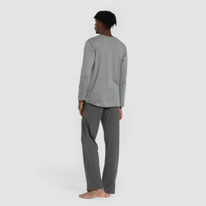 Pijama largo hombre con botones Verde Azul Claro - oscuro
