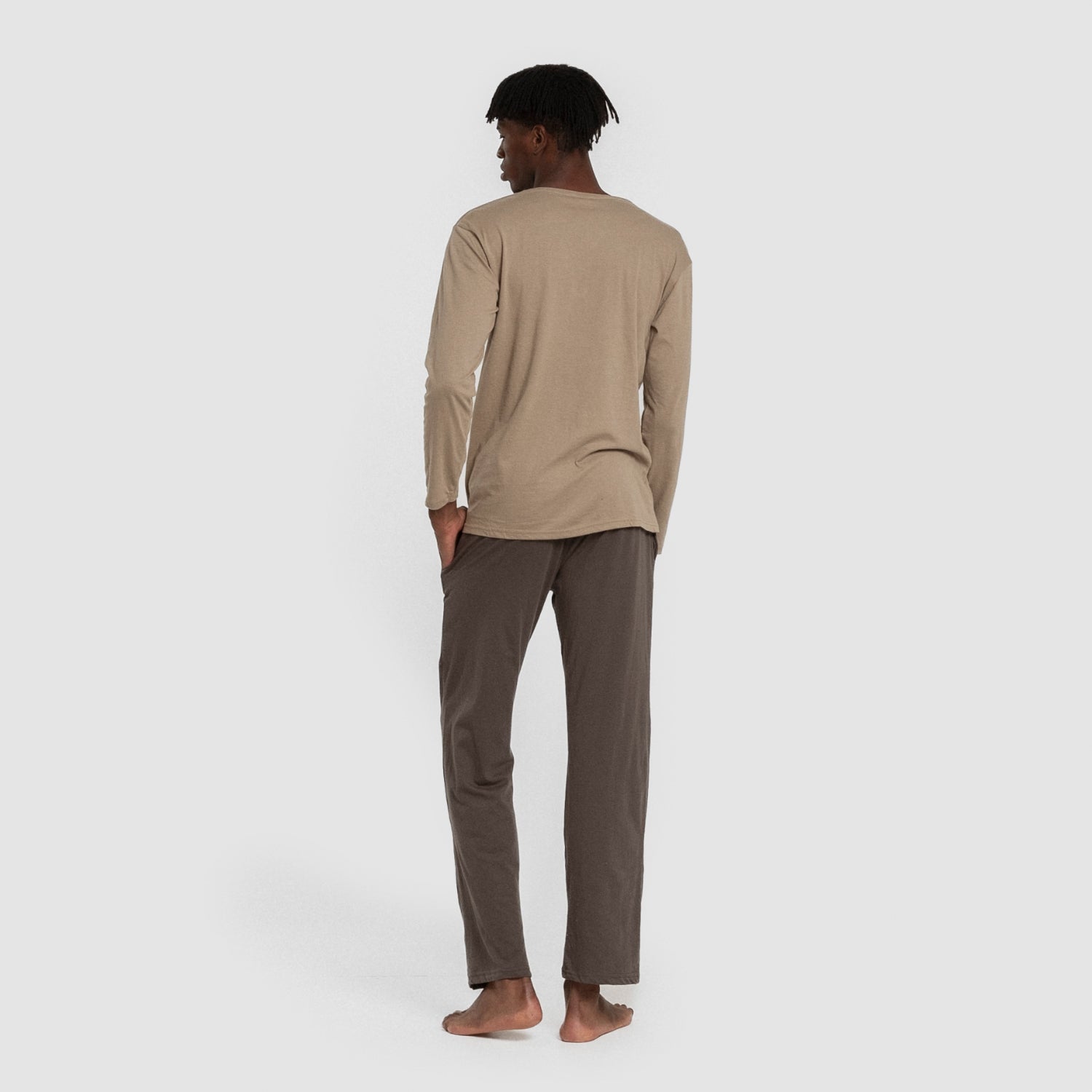 Pijama largo hombre con botones verde caceria - petroleo