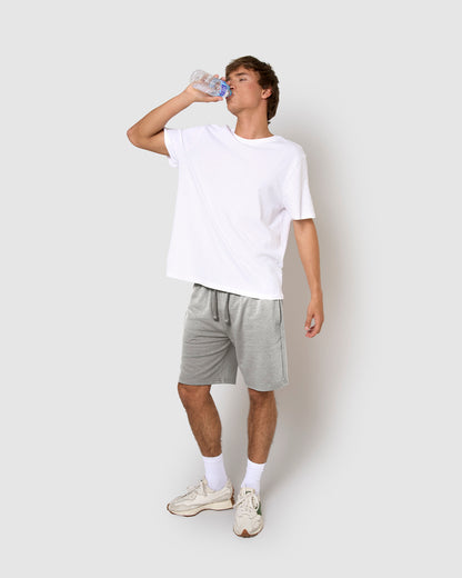 Pantalón corto básico deportivo liso gris claro