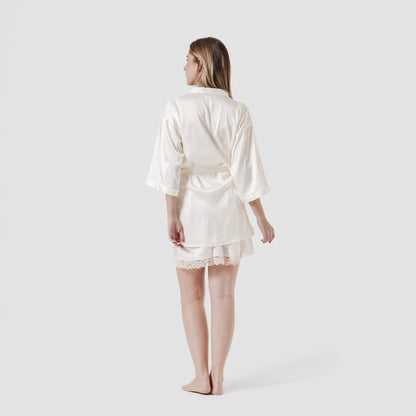 Robe curta de cetim para mulher Friday Solid Natural