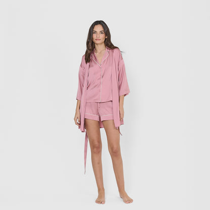 Robe curta de cetim para mulher Friday Solid Malva