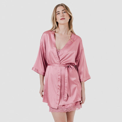 Bata corta mujer Satén Friday Solid Malva