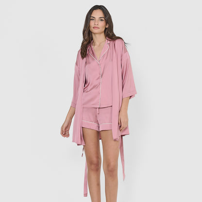 Robe curta de cetim para mulher Friday Solid Malva