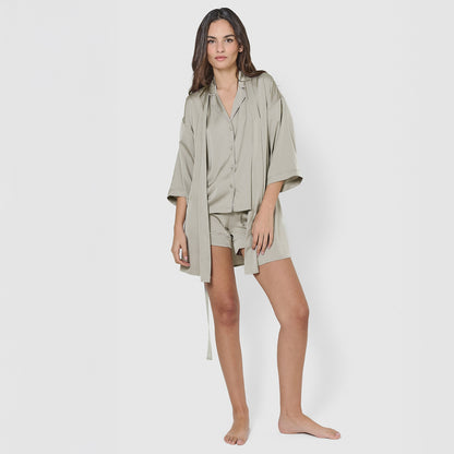 Robe curta de cetim para mulher Friday Solid Verde Tiffany