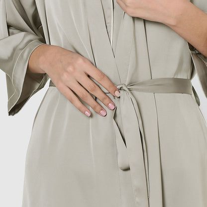 Robe curta de cetim para mulher Friday Solid Verde Tiffany