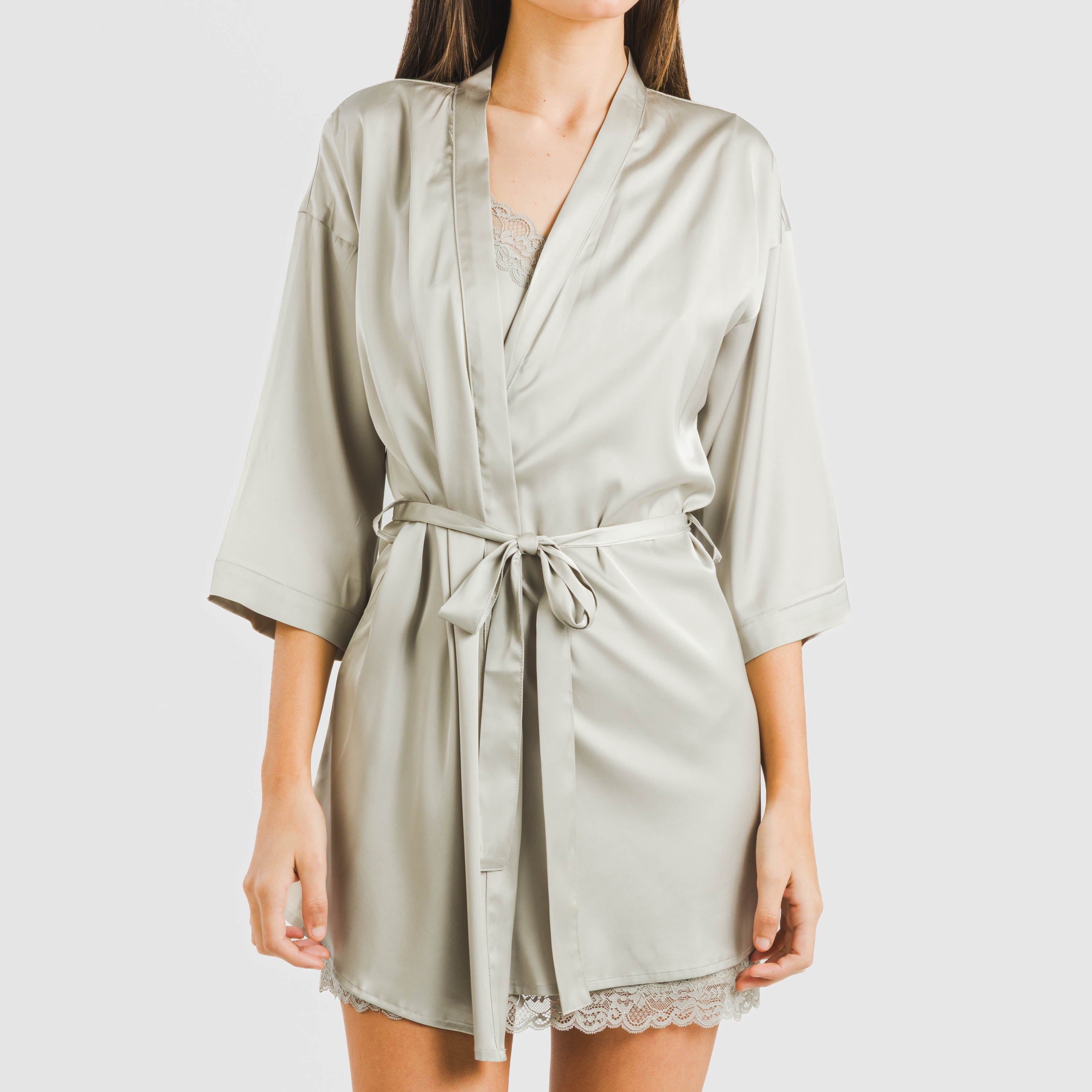 Bata corta mujer Satén Friday Solid Verde Tiffany