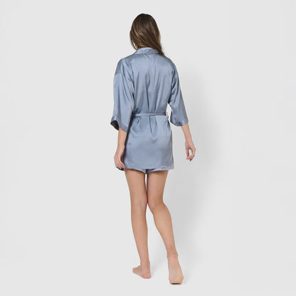 Robe curta de cetim para mulher Friday Solid Índigo