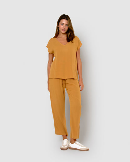 Plain viscose bambula long trousers