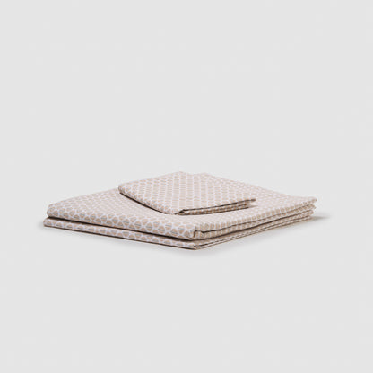 Juego de sábanas algodón percal Dune topo