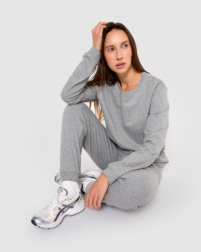 Sudadera básica deportiva gris claro