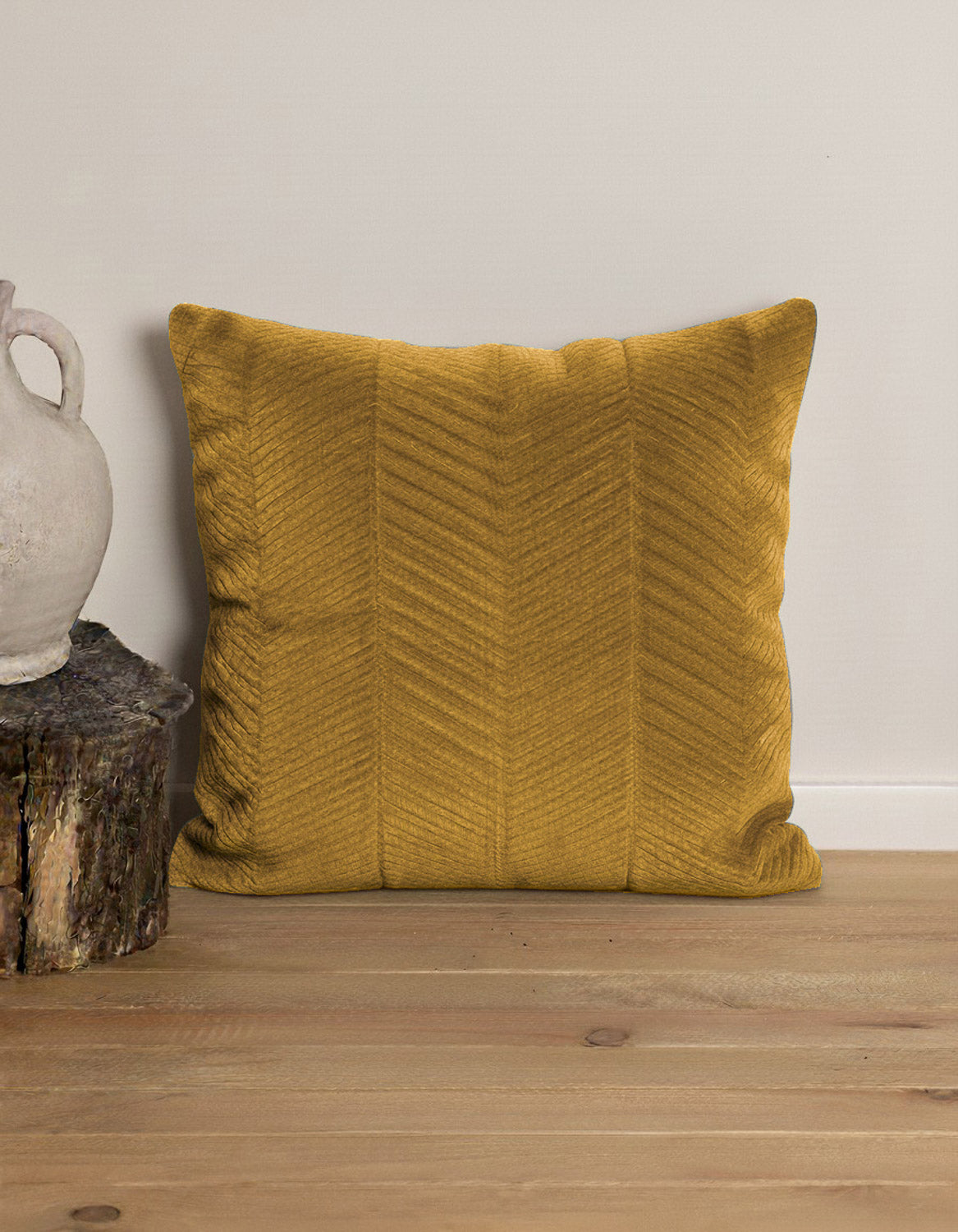 Cuscino Velluto di Cotone Hungria Ocra