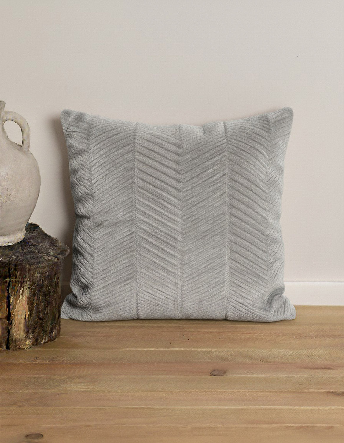 Cojín terciopelo algodón Hungria Gris Claro