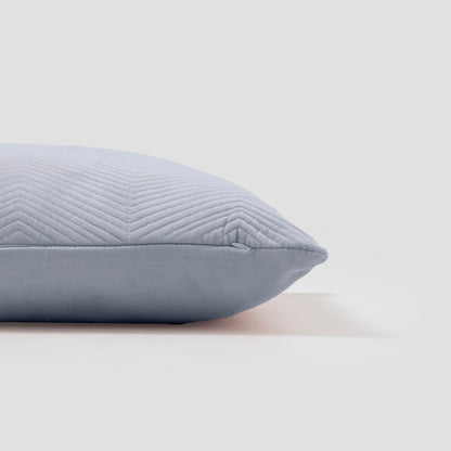 Cojín cuadrante terciopelo algodón Hungria azul keike 50x50 - funda + relleno