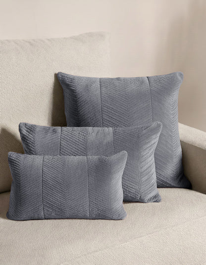 Cojín terciopelo algodón Hungria Azul Keike