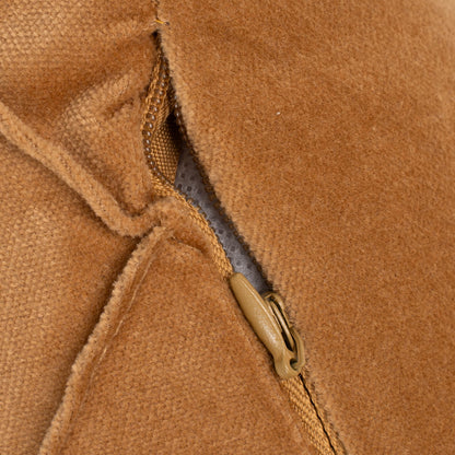 Almofada quadrada de algodão aveludado Ocre Diamond - capa + enchimento