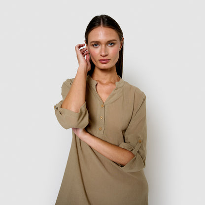 Plain cotton camisole with drawstring