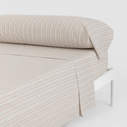 Juego de sábanas algodón Raya Segovia azul keike