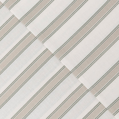 Juego de sábanas algodón Raya Sitges verde seco