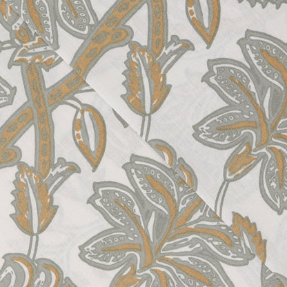 Juego de sábanas algodón Enelia verde seco - ocre