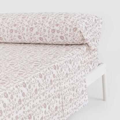 Juego de sábanas algodón Maggie malva